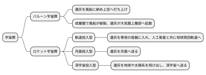 宇宙葬の二つの方法