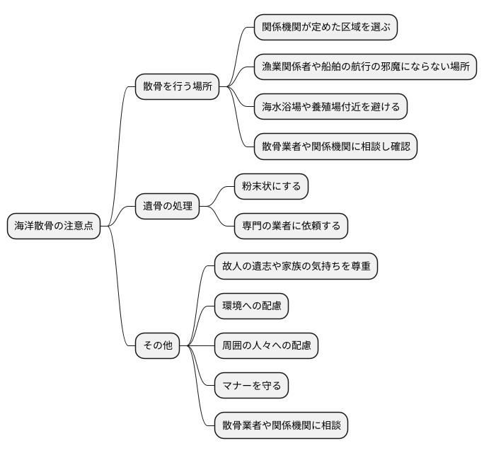 海洋散骨の注意点